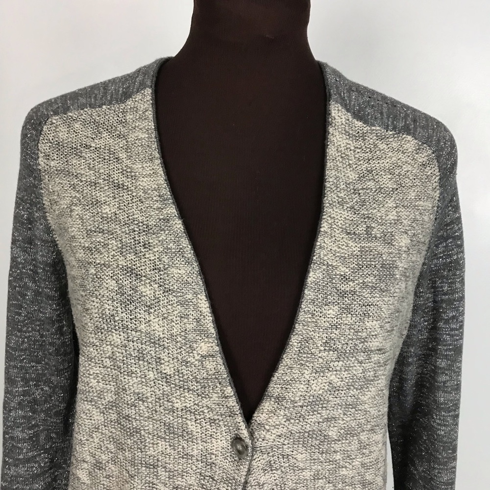 LOFT Cardigan Button Up Size S Grey 175 - Picture 2 of 6
